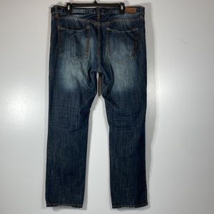 Ecko Unlimited 711 Slim Fit Mens Jeans Size 38 x 32 dark wash Distressed